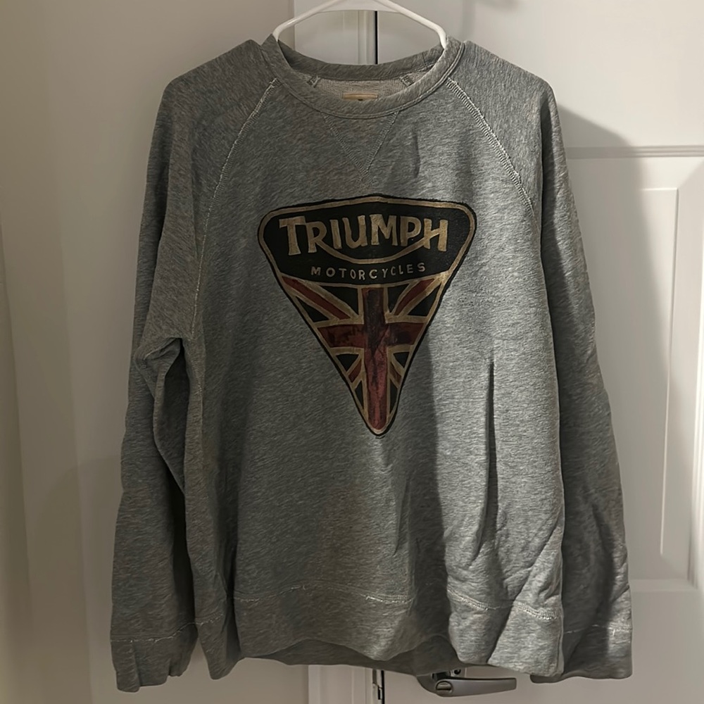 Lucky Brand Triumph Motorcycles Grey Cotton Crewneck - US Men L